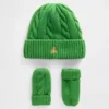 Ensemble bonnet et mitaines en maille torsadée CashSoft pour Bébé & Enfant