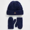 Ensemble bonnet et mitaines en maille torsadée CashSoft pour Bébé & Enfant