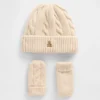 Ensemble bonnet et mitaines en maille torsadée CashSoft pour Bébé & Enfant
