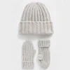 Ensemble bonnet et mitaines en tricot côtelé CashSoft pour Bébé & Enfant