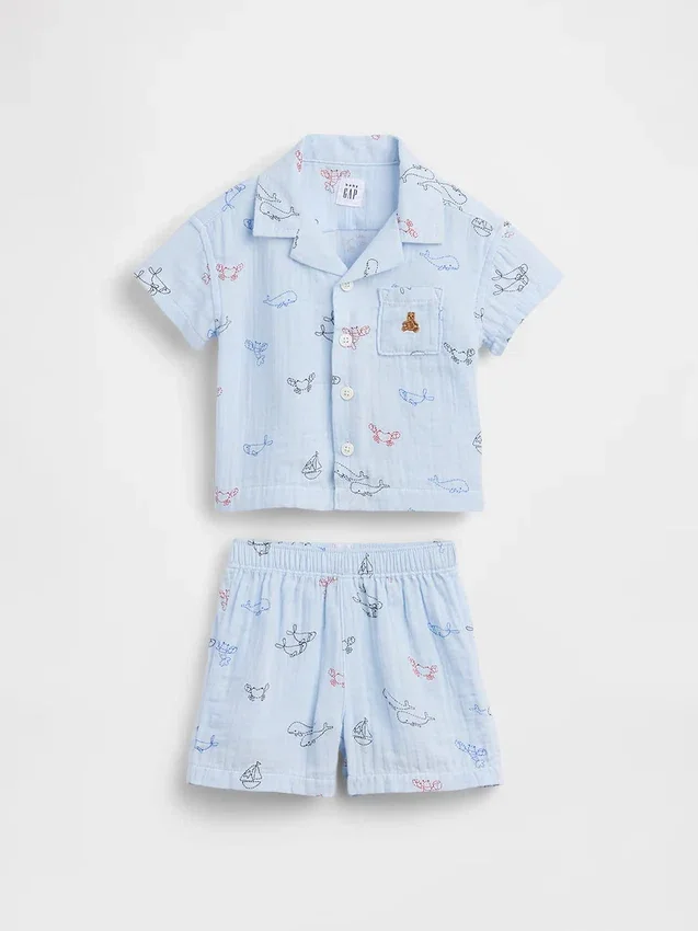 Ensemble « Cabana » en gaze de coton pour bébé