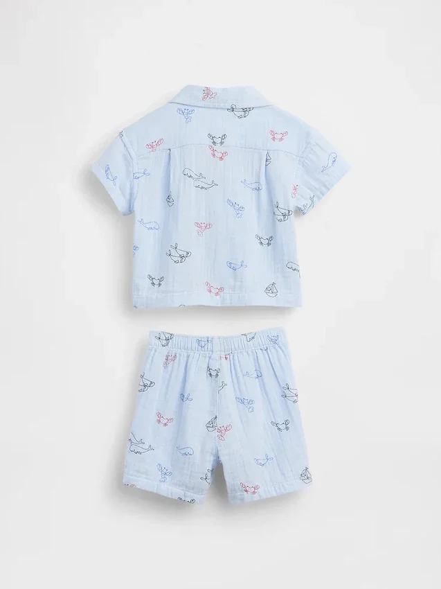 Ensemble « Cabana » en gaze de coton pour bébé