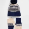Ensemble chapeau et gants Fair Isle CashSoft pour enfants