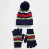 Ensemble chapeau à pompon et gants pour enfants
