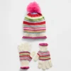 Ensemble chapeau à pompon et gants pour enfants