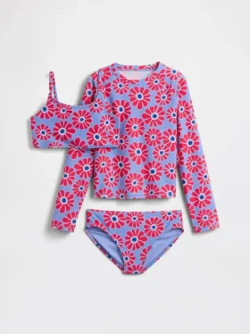 Ensemble de baignade trois pièces pour enfants avec rashguard