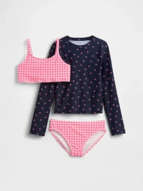 Ensemble de baignade trois pièces pour enfants avec rashguard