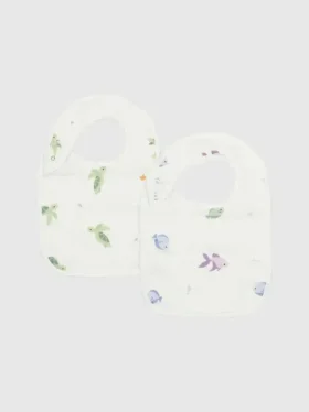 Ensemble de bavoirs « Petite tortue » en bambou
