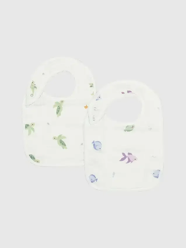 Ensemble de bavoirs « Petite tortue » en bambou