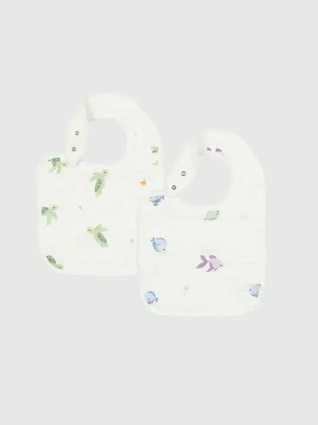 Ensemble de bavoirs « Petite tortue » en bambou