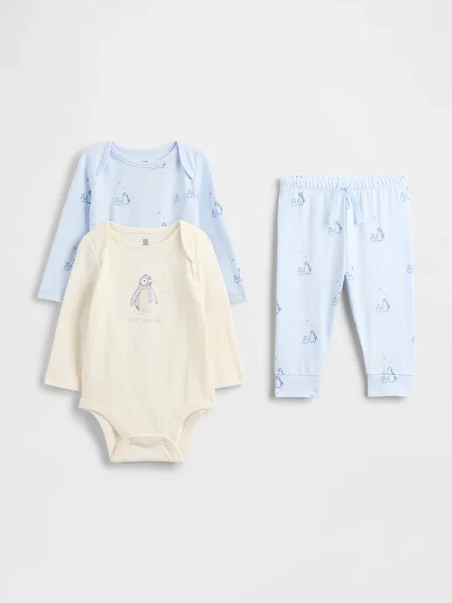 Ensemble de Bodys en coton bio pour bébé (lot de 3)