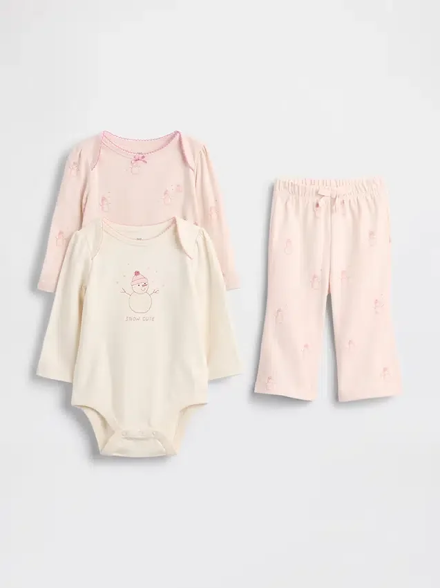 Ensemble de Bodys en coton bio pour bébé (lot de 3)
