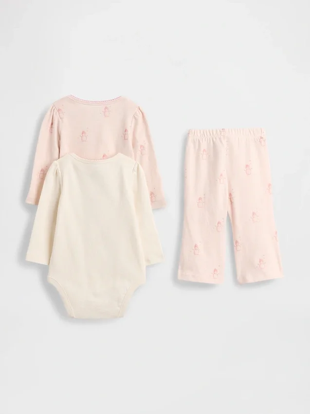 Ensemble de Bodys en coton bio pour bébé (lot de 3)