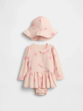 Ensemble de maillot de bain anti-coup de soleil « Baby Strawberry »