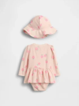 Ensemble de maillot de bain anti-coup de soleil « Baby Strawberry »