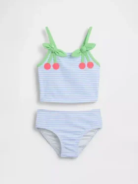 Ensemble de maillot de bain deux pièces en vichy cerise pour Bébé & Enfant