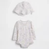 Ensemble de natation pour bébé avec rashguard à fleurs