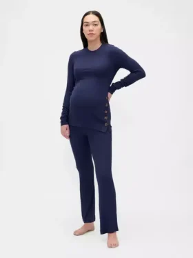 Ensemble de pyjama de maternité en modal côtelé