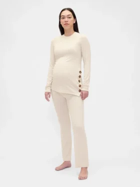 Ensemble de pyjama de maternité en modal côtelé