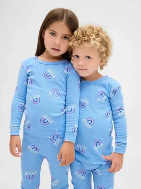 Ensemble de pyjama de Noël en coton brossé bio pour enfants et bébés