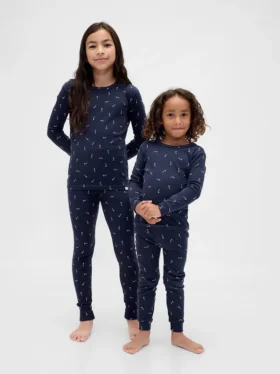 Ensemble de pyjama de Noël en coton brossé bio pour enfants et bébés
