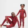 Ensemble de pyjama de Noël en coton brossé bio pour enfants et bébés