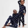 Ensemble de pyjama de Noël en coton brossé bio pour enfants et bébés