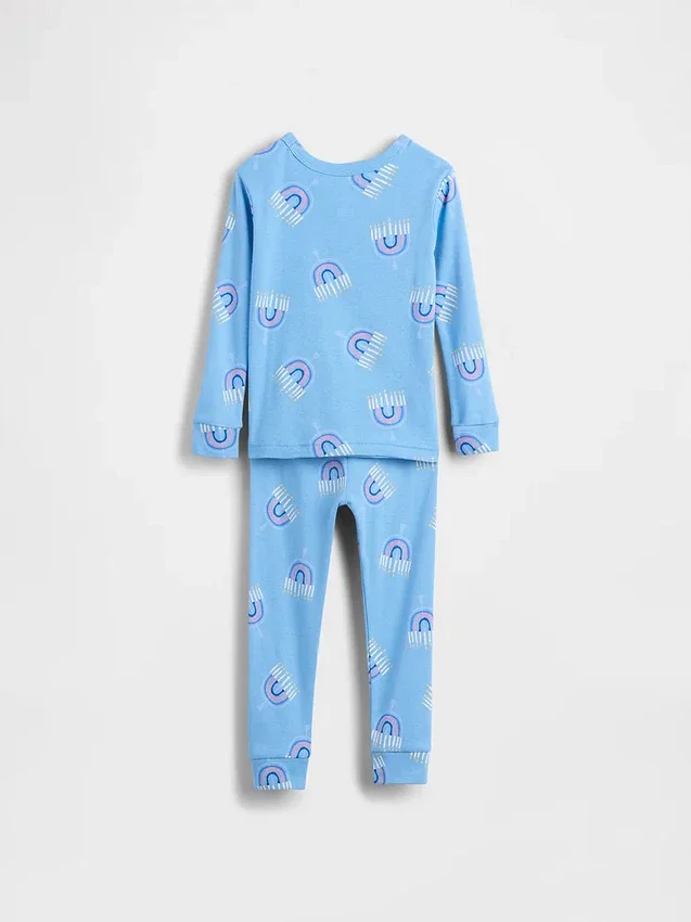 Ensemble de pyjama de Noël en coton brossé bio pour enfants et bébés