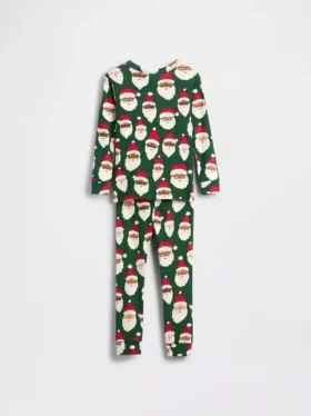 Ensemble de pyjama de Noël en coton brossé bio pour enfants et bébés
