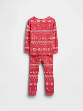 Ensemble de pyjama de Noël en coton brossé bio pour enfants et bébés
