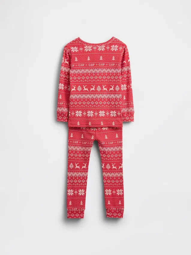 Ensemble de pyjama de Noël en coton brossé bio pour enfants et bébés