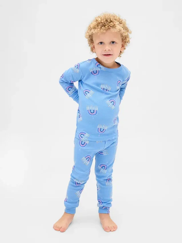 Ensemble de pyjama de Noël en coton brossé bio pour enfants et bébés