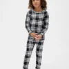 Ensemble de pyjama de Noël en coton brossé bio pour enfants et bébés