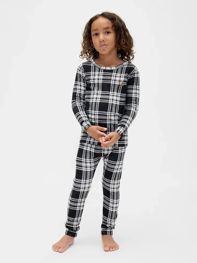 Ensemble de pyjama de Noël en coton brossé bio pour enfants et bébés