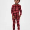 Ensemble de pyjama de Noël en coton brossé bio pour enfants et bébés