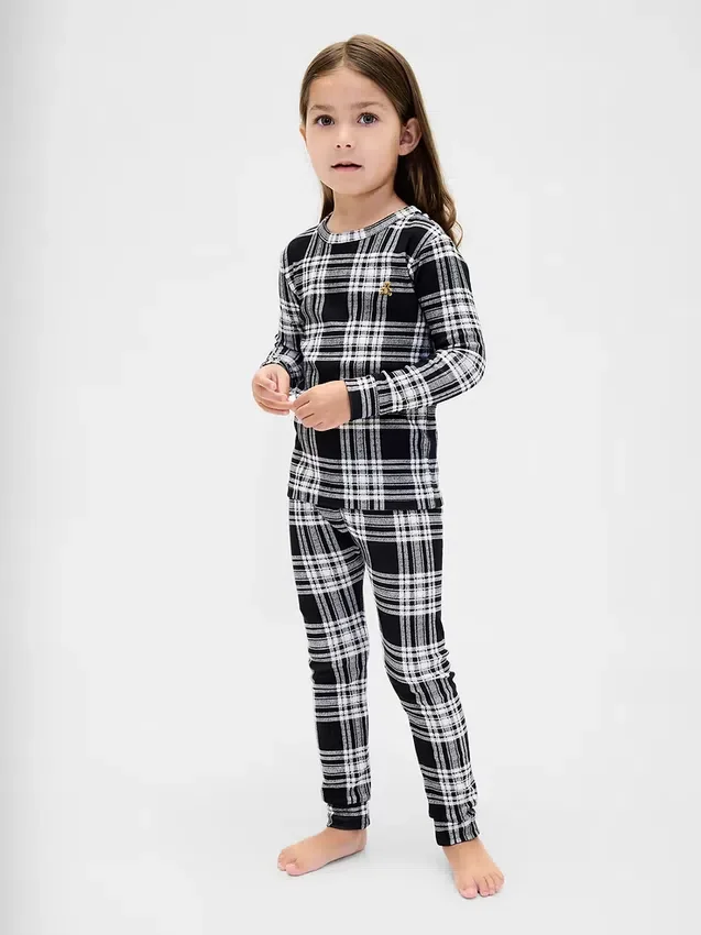Ensemble de pyjama de Noël en coton brossé bio pour enfants et bébés