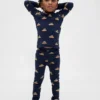 Ensemble de pyjama de Noël en coton brossé bio pour enfants et bébés