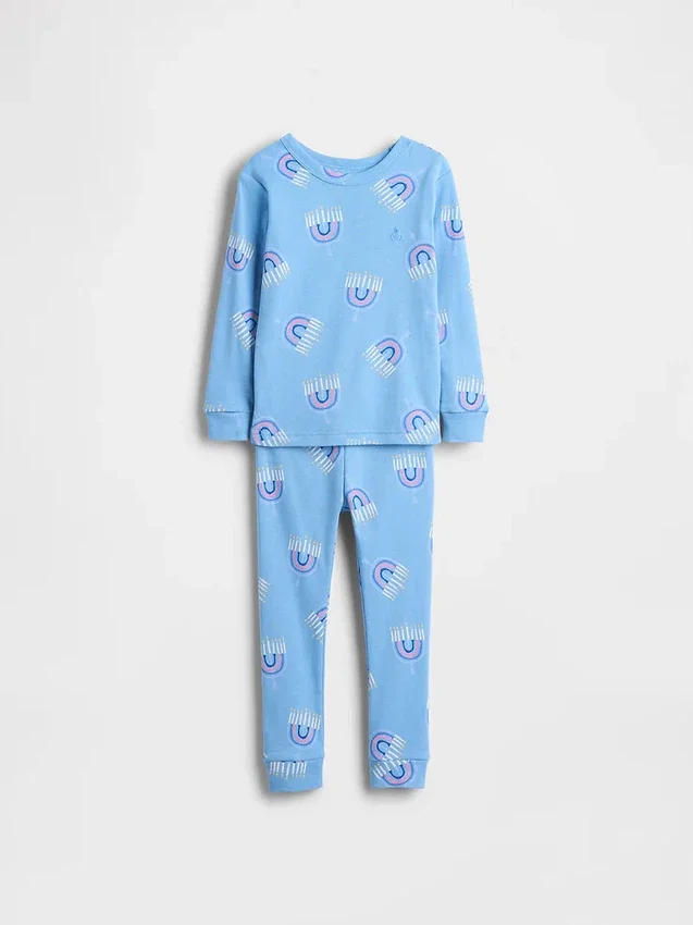 Ensemble de pyjama de Noël en coton brossé bio pour enfants et bébés