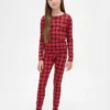 Ensemble de pyjama de Noël en coton brossé bio pour enfants et bébés