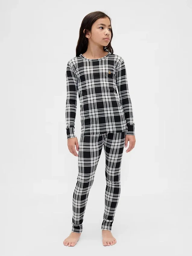 Ensemble de pyjama de Noël en coton brossé bio pour enfants et bébés