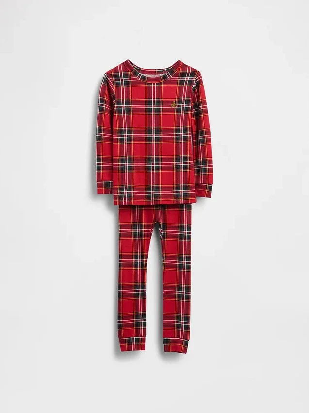 Ensemble de pyjama de Noël en coton brossé bio pour enfants et bébés