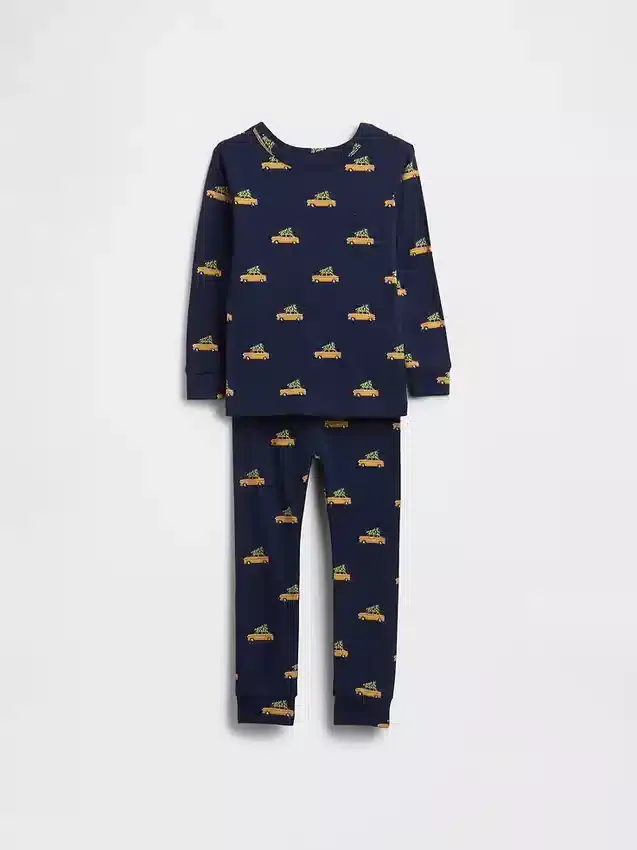 Ensemble de pyjama de Noël en coton brossé bio pour enfants et bébés
