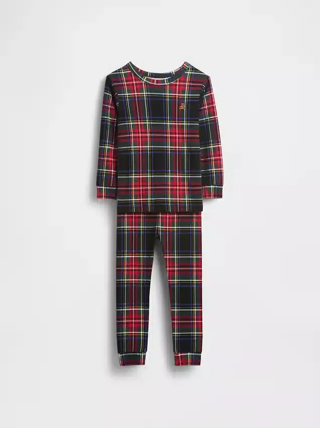 Ensemble de pyjama de Noël en coton brossé bio pour enfants et bébés