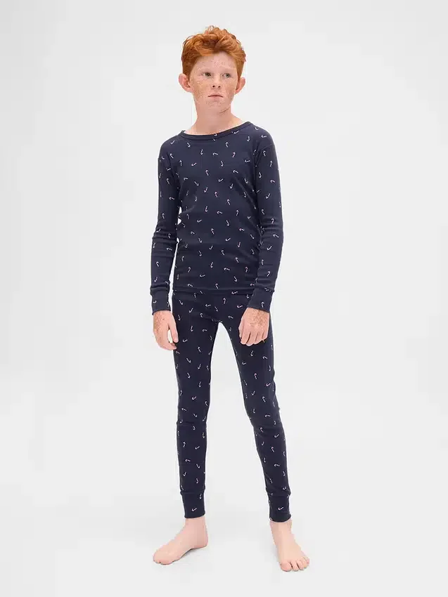 Ensemble de pyjama de Noël en coton brossé bio pour enfants et bébés