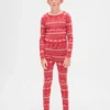 Ensemble de pyjama de Noël en coton brossé bio pour enfants et bébés