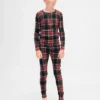 Ensemble de pyjama de Noël en coton brossé bio pour enfants et bébés