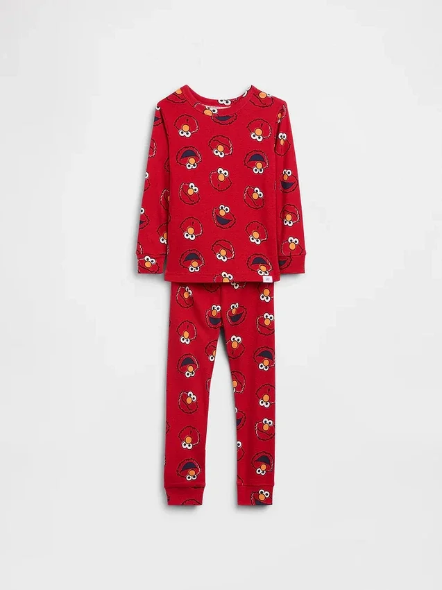 Ensemble de pyjama Elmo en coton brossé bio Sesame Street pour Bébé & Enfant