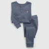 Ensemble de pyjama en coton bio chiné pour Bébé & Enfant, style Henley