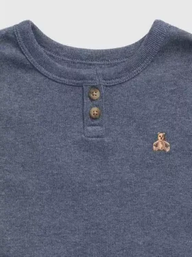 Ensemble de pyjama en coton bio chiné pour Bébé & Enfant, style Henley