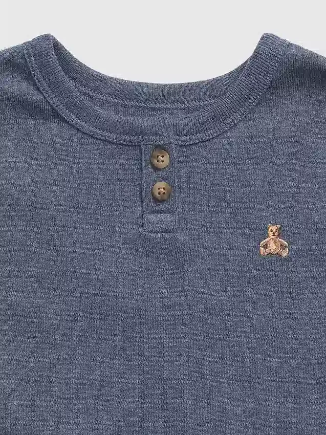 Ensemble de pyjama en coton bio chiné pour Bébé & Enfant, style Henley